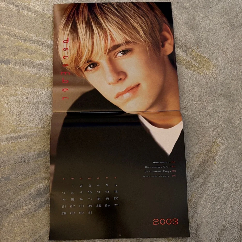Aaron Carter 2003 Calendar, Valentines, and Postcard Bundle
